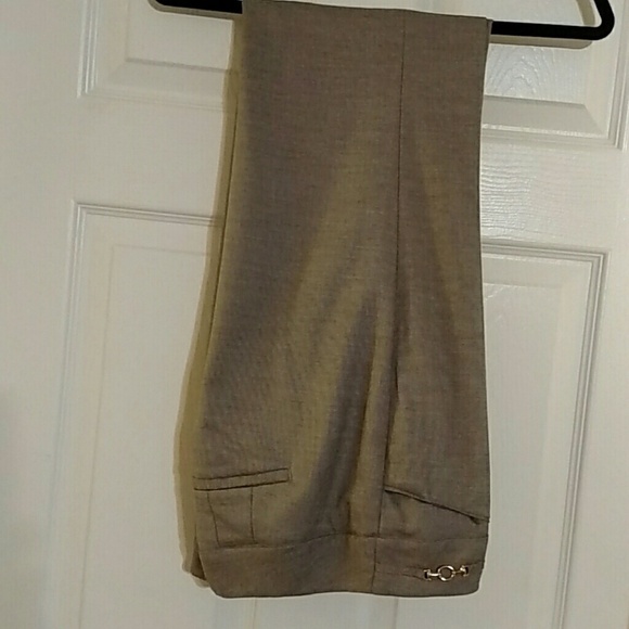 White House Black Market Taupe Modern Boot Cut Dress Pant Trouser Size 4R - Picture 6 of 7